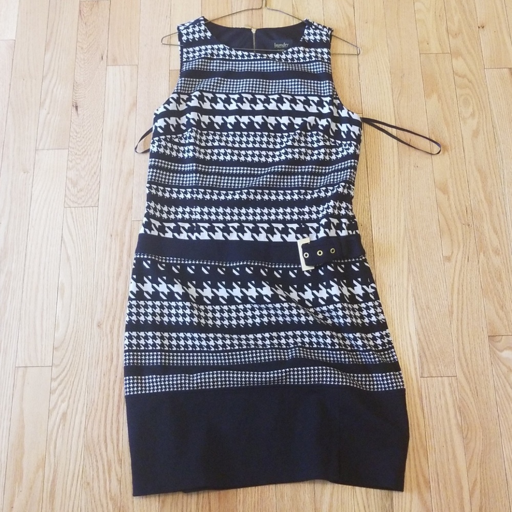 Laundry x Shelli Segal Blk & Wht houndstooth dress